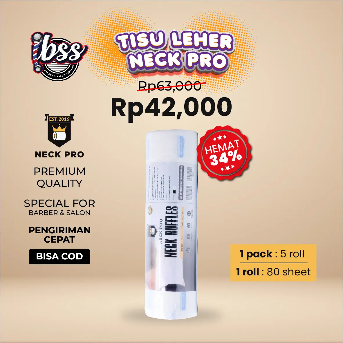 NECK PRO TISU LEHER BARBERSHOP PREMIUM  1 SLOP / TISU LEHER HITAM / TISU LEHER PUTIH / PAKET TISU LEHER MURAH / NECK TAPE / NECK PAPER / NECK RUFFLES / INDOBARBERSUPPLY / IBSS