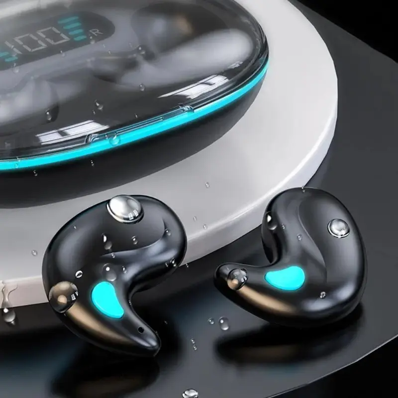 Tai nghe Bluetooth không dây, tai nghe trò chơi thể thao kinh doanh có đèn LED, khử tiếng ồn, tai nghe âm thanh nổi TWS , tai nghe ngủ X55, mới 3
