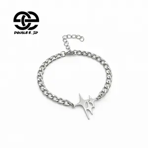 Gelang Rantai Stainless Steel Charm Tribal atau 3 Bintang Anti Karat dan Memudar, Pria dan Wanita Bisa COD