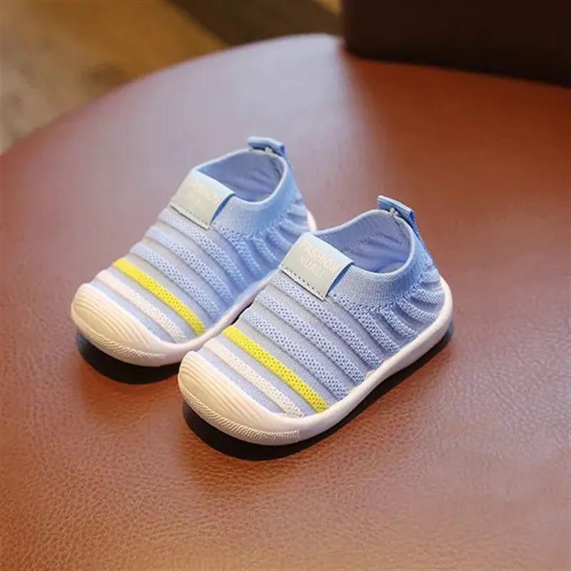 Product Introduction of Anti-skid toddler shoes, comfortable for kids and babies, for girls and boys, solid color, fashion, breathable mesh shoes, soft soles, lightweight shoes, shoes socks, for 0-2 years soft sole shoes 28