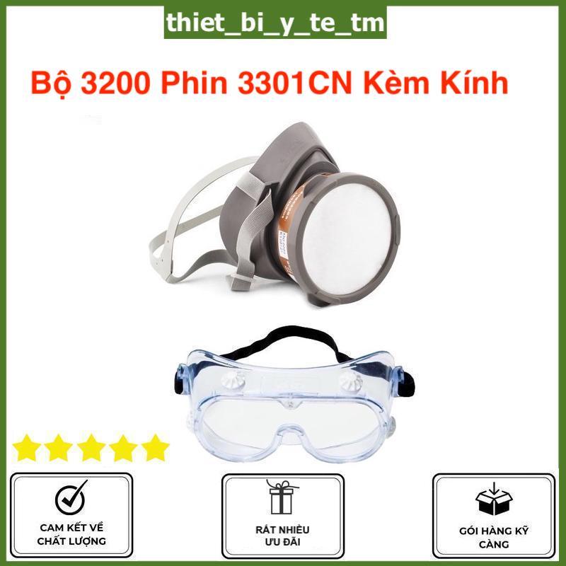 Khẩu trang kiêm Bộ Mặt Nạ Cao Cấp 3200 đầy đủ sử dụng 01 Phin lọc 3301CN có kèm kính bảo vệ mắt. Bộ sản phẩm có tác dụng trong Phòng Độc Chống Khói Thoát Hiểm Đám Cháy Gia Đình Toà Nhà Chung cư Karaoke