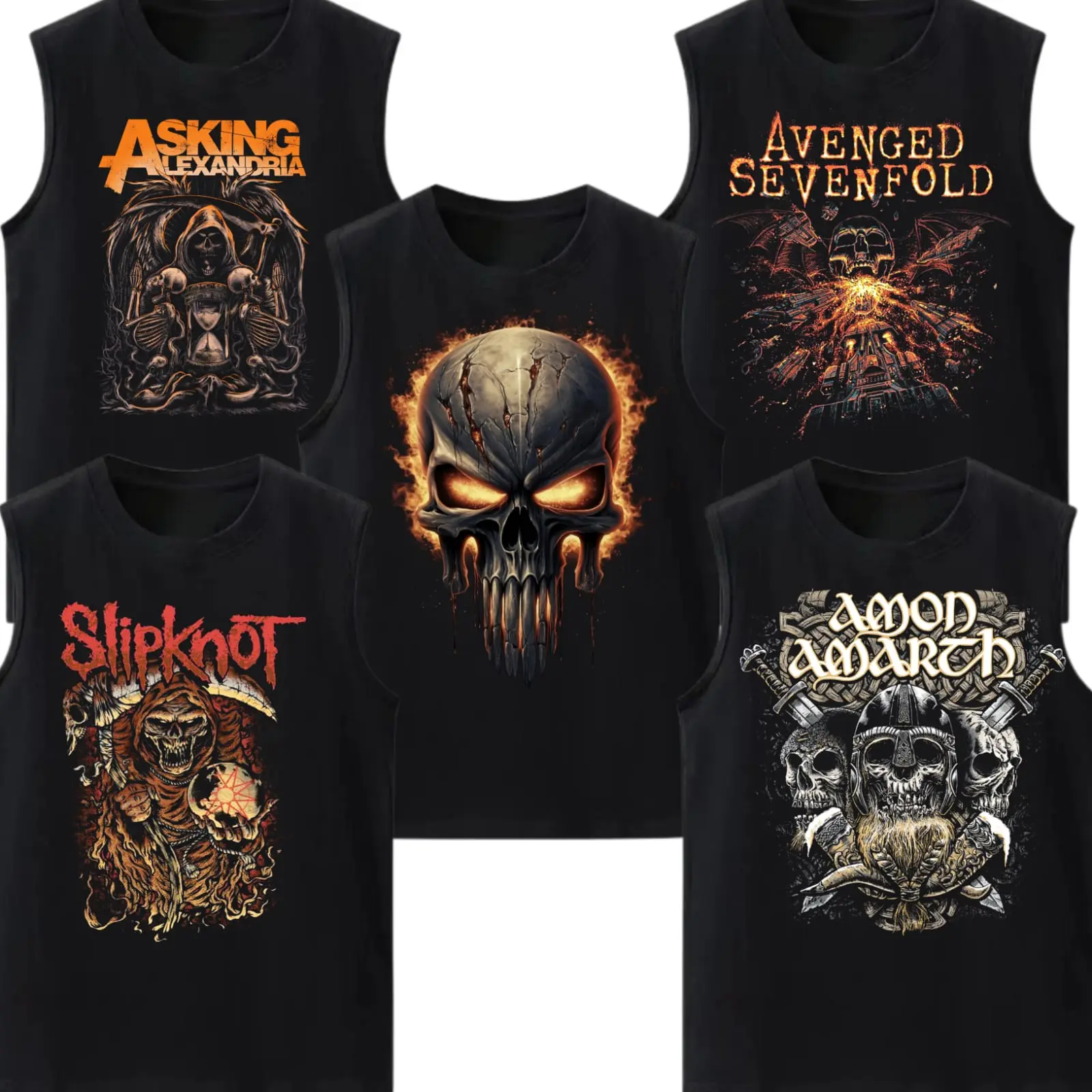 PAKET HEMAT Kaos Singlet Pria Dewasa Santai Motif Keren 5PCS / Atasan Lekbong Hitam Gym Santai Trendy