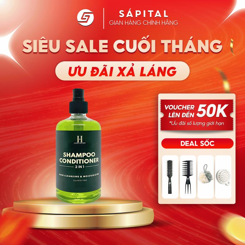 Dầu gội xả Saigon Hustlershampoo Conditioner 2in1 Phiên bản 2024 - Dành cho cả nam và nữ - Sản phẩm dầu gội kết hợp dầu xả 2 trong 1 tiện lợi - Tặng lược gội đầu silicon