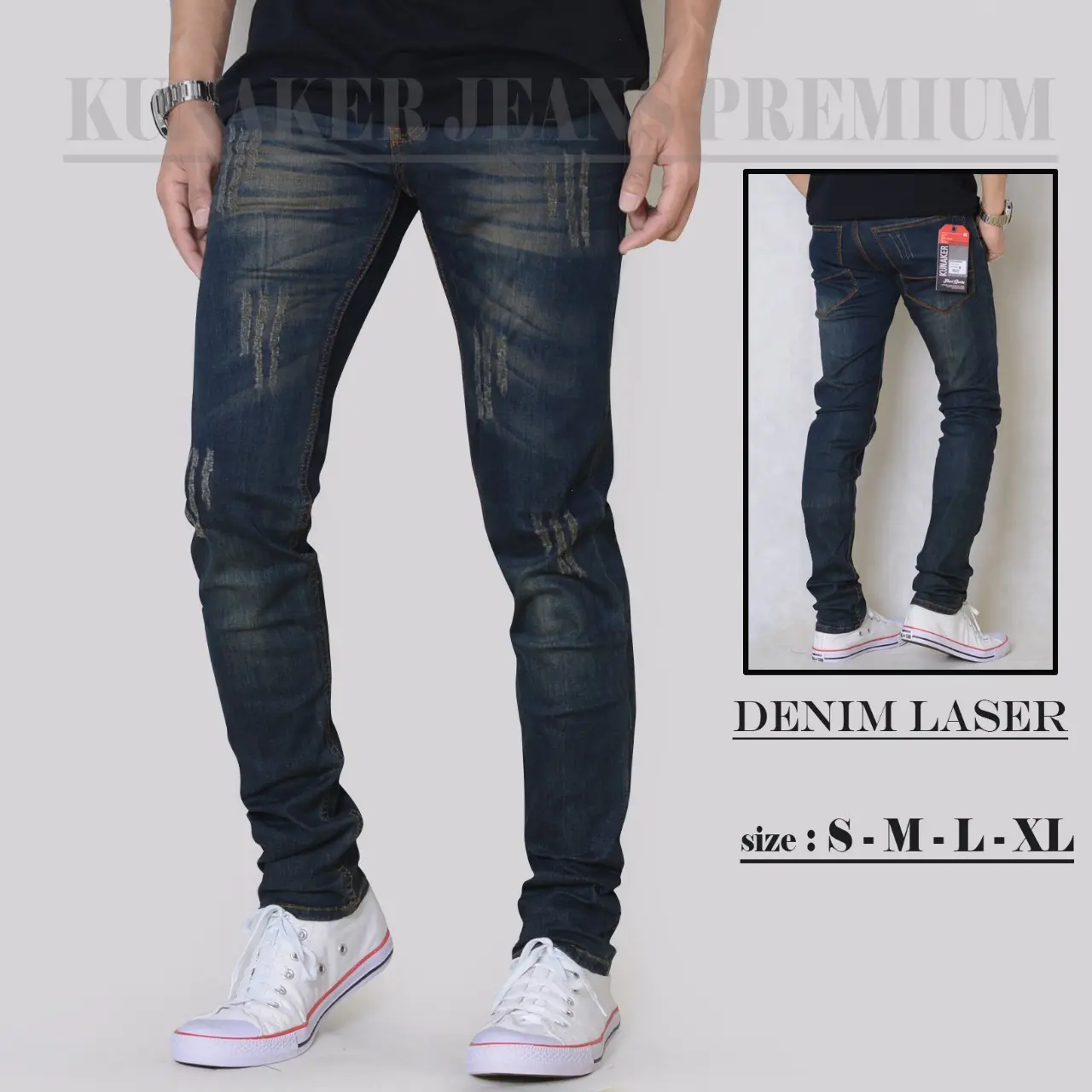 Celana Jeans Sobek Slimfit Softjeans Skinny Strech (B)
