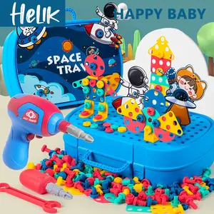 Mainan Bor Listrik Obeng Set Mainan Edukasi Anak Mainan Set Sekrup Tool Set 224pcs mainan  bongkar pasang