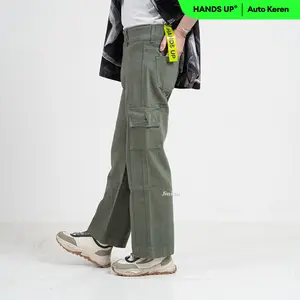 JINISO HANDS UP - 400 Loose Cargo Denim Jeans Pria