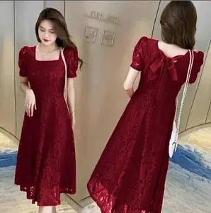 Dress Gamel / Dress Brukat Wanita / Dress Wanita Terbaru / Dress Natalan Wanita