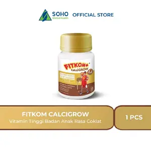 Fitkom Calcigrow Tablet Hisap isi 21 pcs Multivitamin Mendukung Pertumbuhan Tinggi Badan & Kesehatan Tulang dan gigi