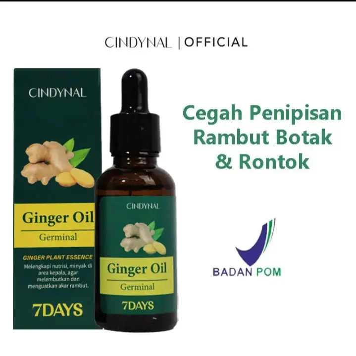 [BPOM CINDYNAL 1 Pcs]  Germinal Oil Penumbuh Rambut Ekstrak Ginger - Minyak Penumbuh Rambut Anti Rontok 30ml Penebal 0