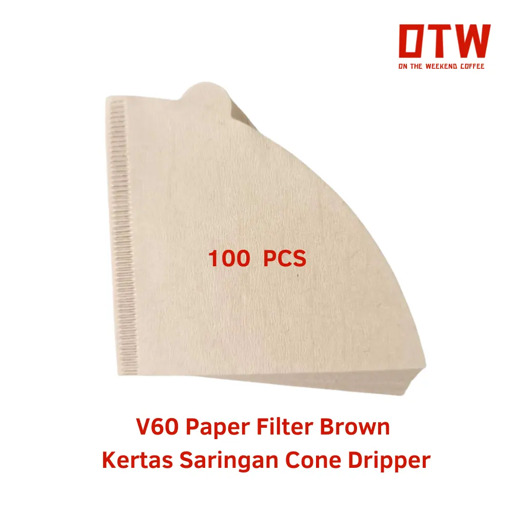 OTW Coffee Kertas Saringan Kopi Filter Paper V60 1-2 Cups 100 PCS - V40 - Brown Paper Filter 100 PCS