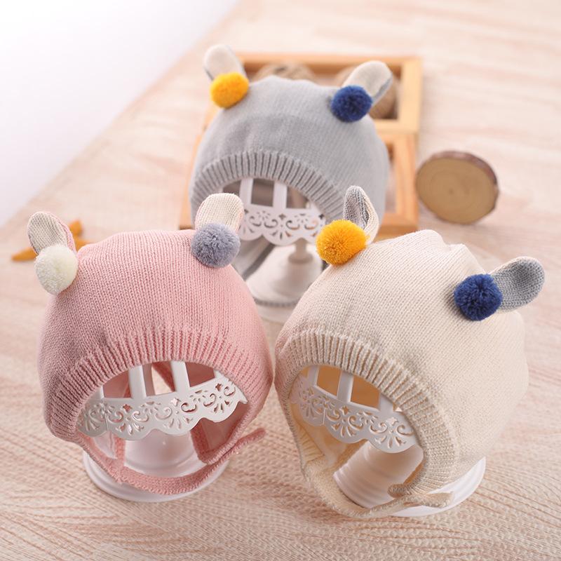 Mũ Dệt Kim Hoạt Hình Cho Bé, Mũ Len Tai Thỏ Dễ Thương Cho Trẻ Sơ Sinh, Mũ Bảo Vệ Tai Ấm Áp Cho Trẻ Sơ Sinh, Bé Trai Và Bé Gái, Mùa Thu Đông