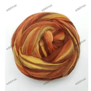 Wool Blended Merino Mixed Hand Dyed Wool Top Art Needle and Wet Felting Supplies Felting Diy