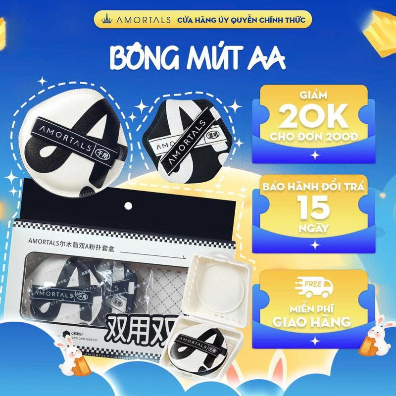 《Amortals Vietnam》[MẪU MỚI RA] Mút Trang Điểm AMORTALS AA Cao Cấp Tán Kem Nền Cushion Dùng Khô Và Ướt