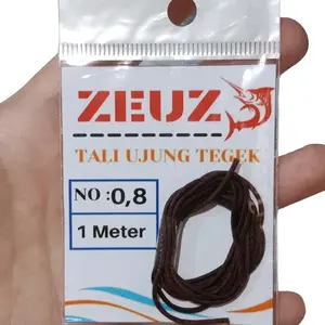 Tali Benang Ujung Tegek Pancing Warna Coklat - 1 Meter - 3 Ukuran Lubang Tegek