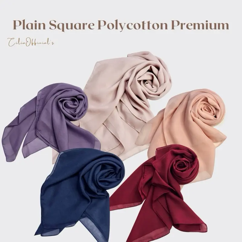 Cilia - Hijab Basic Polycotton Premium | Hijab Segiempat Polycotton Premium Hijab Muslim Segiempat Hijab Malay Hijab Trendy Double Hycon by Cilia