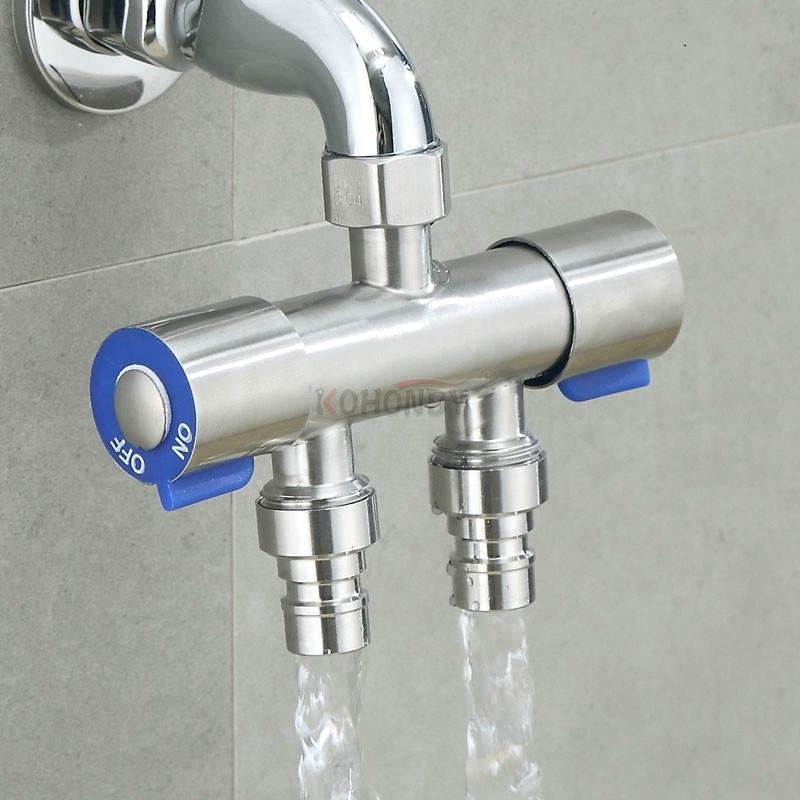 Nhà Phân Phối Nước Bằng Thép Không Gỉ 304, Một Trong Hai Đầu Ra, Máy Rửa Nước Đôi, Công Tắc Đôi, Phụ Kiện Vòi, SK-8775 0