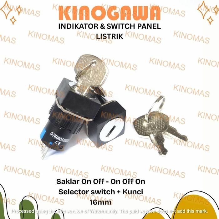 Jual Saklar On Off - On Off On - Selector Switch Kunci Kotak 16mm ...