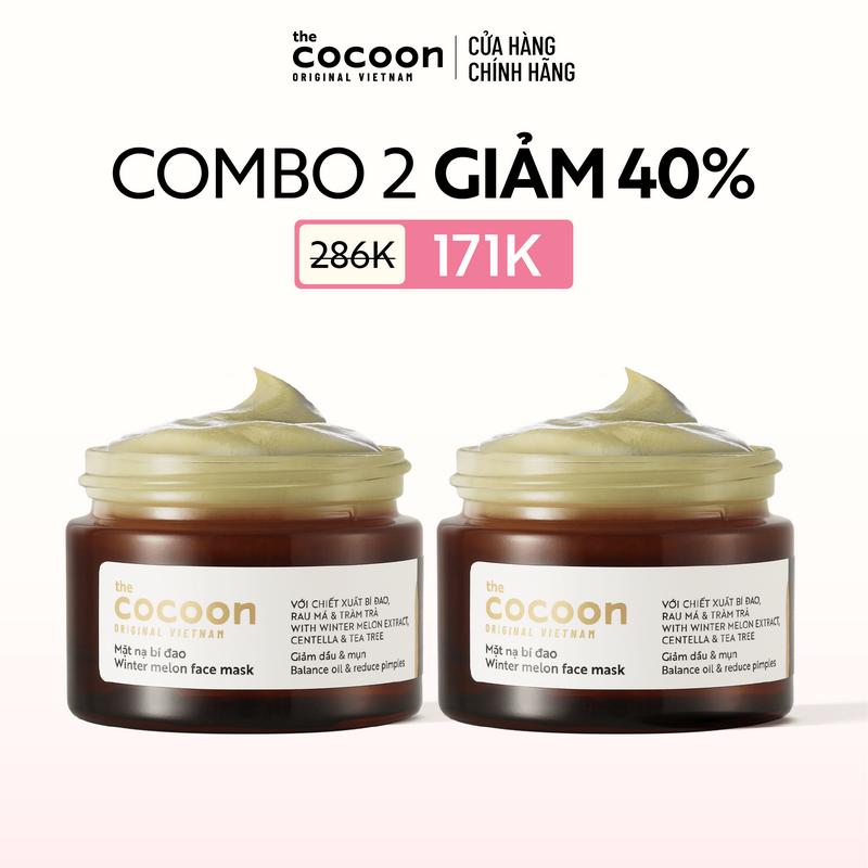 Combo 2 Mặt nạ bí đao Cocoon giảm dầu & mụn 30ml