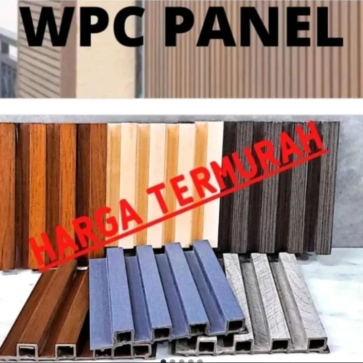 Panel Dinding WPC Kisi-Kisi Bermotif Serat Kayu Ukuran 290 x 20 cm - Tahan Air dan Cuaca 0