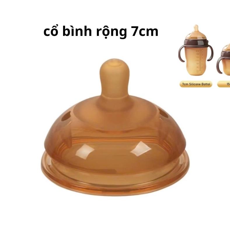  Númti silicon siêu mềm thay thế cho bình sữa kami nắp vừa bình cổ rộng 7 cm  