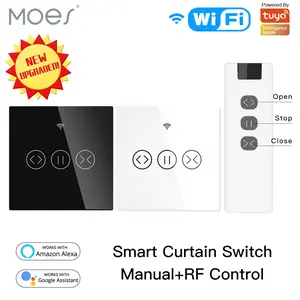 WiFi RF433 Smart Touch Curtain Roller Blinds Motor Switch Tuya Smart