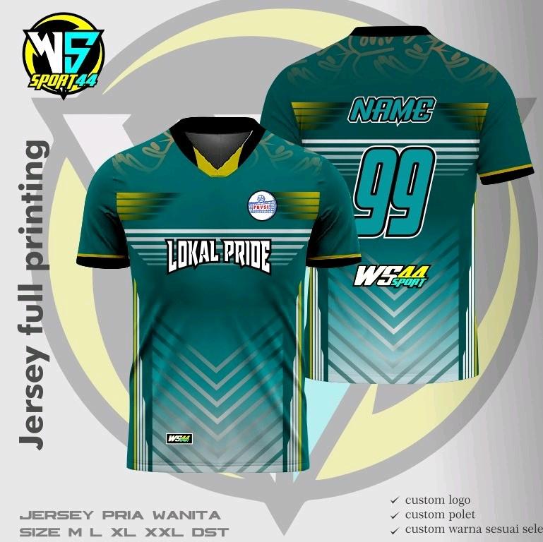 Baju Jersey Premium Full Printing WS44sport Hijau Emerald Model
