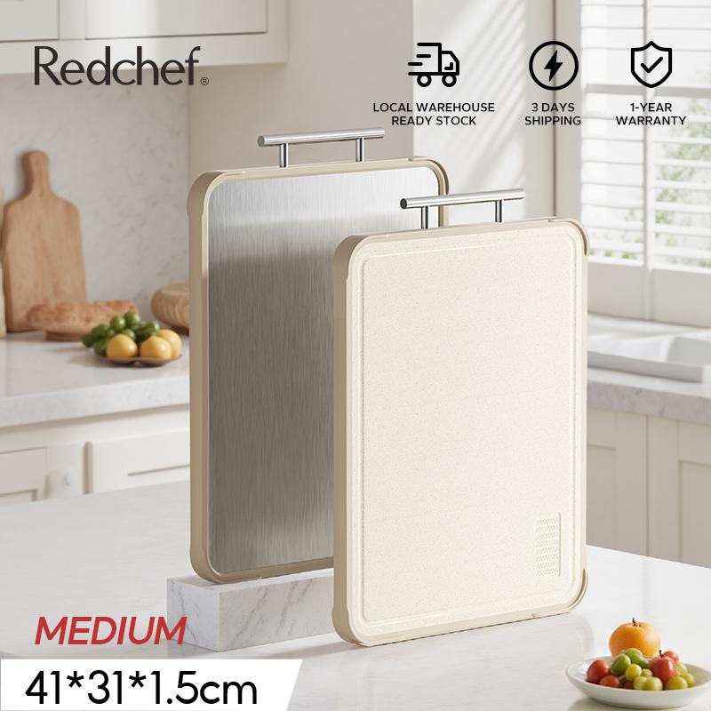 Chopping Table Kitchen Redchef Double-Sided Stainless Steel Chopping Board Anti-Bacterial Anti ...