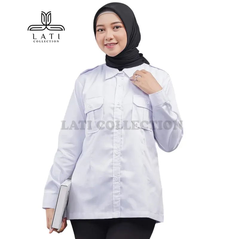 Baju Dinas Putih wanita Baju Putih PNS/ASN, Guru, Kemeja kerja wanita, Baju Pdh Putih Pangkat 3