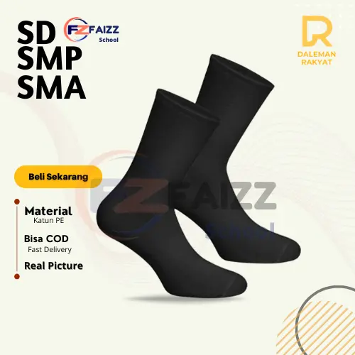 6 Pcs kaos Anak Kaos Pramuka TK SD SMP SMA hitam putih tebal PE - kaos Kaki faizz School Socks - kaos Tebal SD SMP SMA Hitam Putih Fashion sarung Sekolah Kaus Kaki Tebal 4