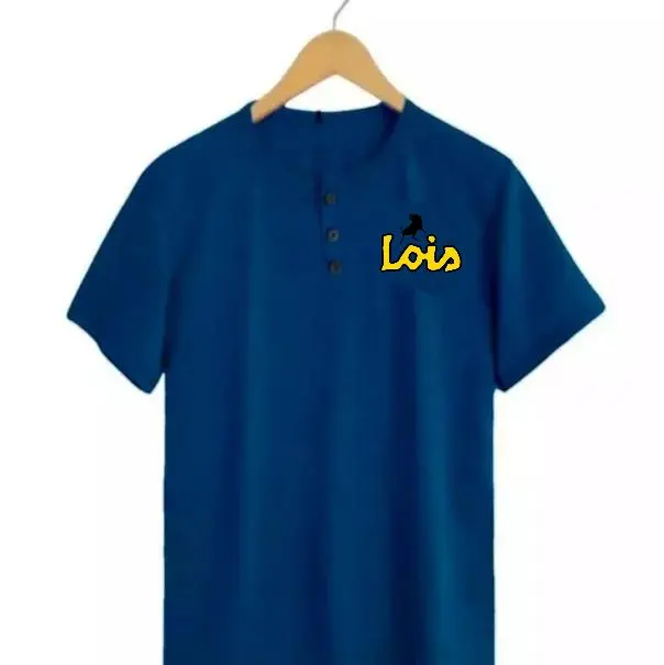 Baju Distro Kaos kancing pria Bahan katun Terbaru Lengan Pendek Pakaian Dewasa outfit cowok 2
