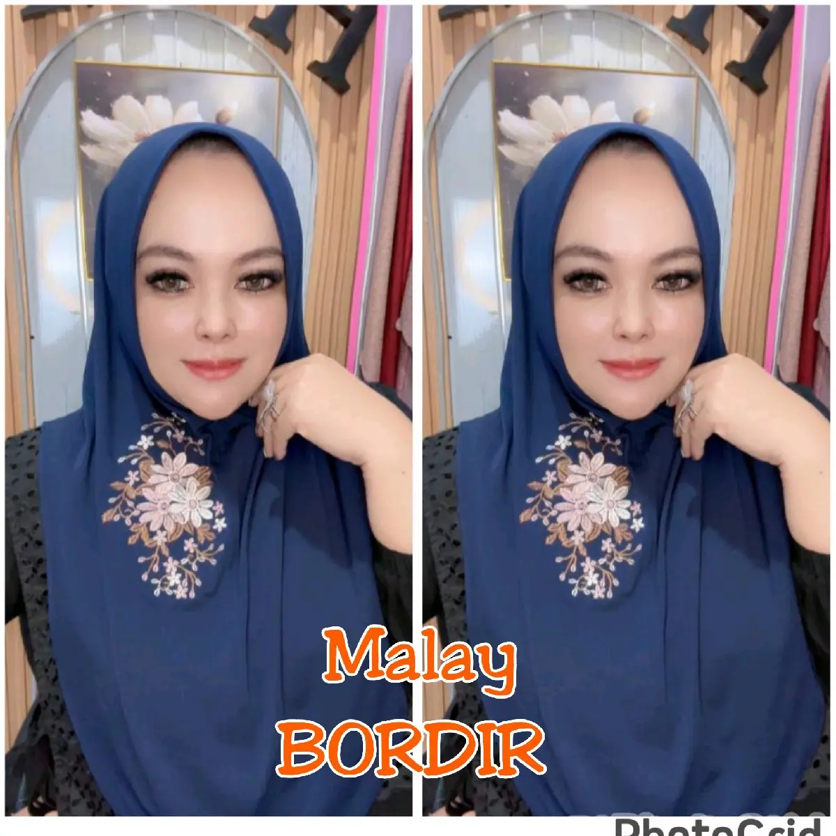 Jilbab Bergo Malay Instan BORDIR Mewah Matt Jersey Premium by Nana Alifah