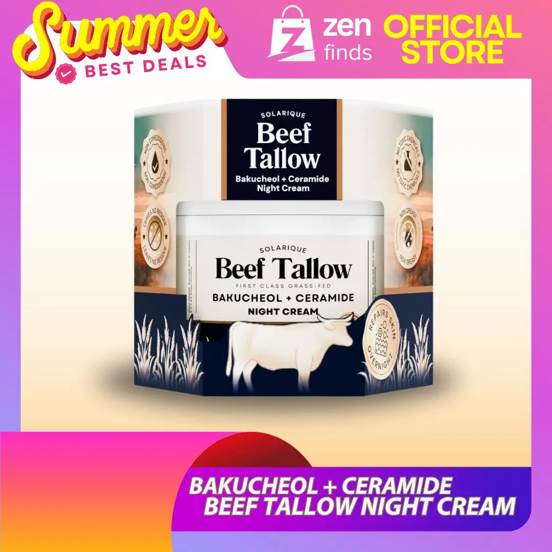 Beef Tallow Bakuchiol Ceramide Night Cream Intense Hydration Anti Aging Skin Barrier Repair and Collagen Boost