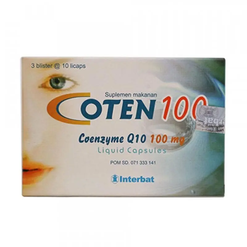 Coten 100 mg Suplemen Antioksidan Untuk Membantu Memelihara Kesehatan Mata 1 Box Isi 30 Kapsul Original Interbat
