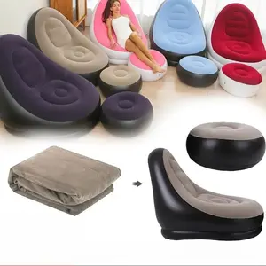 【COD 100% Aman】Sofa angin santai portable/sofa angin camping/sofa angin santai Sofa angin santai dengan sandaran kaki bermotif cartoon