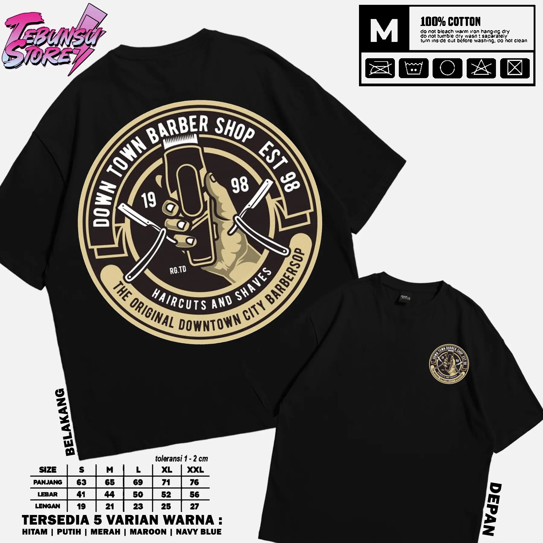 Kaos BARBERSHOP 2/ Vol 03 / Kaos Keren TWO BARBERSHOP / Bahan Cotton Combed 30s / Sablon Plastisol dan DTF Printing / T-Shirt Distro Pria dan Wanita / Gratis Ongkir / Baju Santai / Kaos Oblong / Atasan Pria / Panjang 63cm hingga 76cm