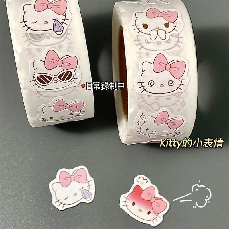  400 miếng dán   cuộn nhãn dán Hello Kitty hoạt hình và anime nhãn dán nhật ký và tài khoản DIY văn phòng phẩm đồ dùng họ 