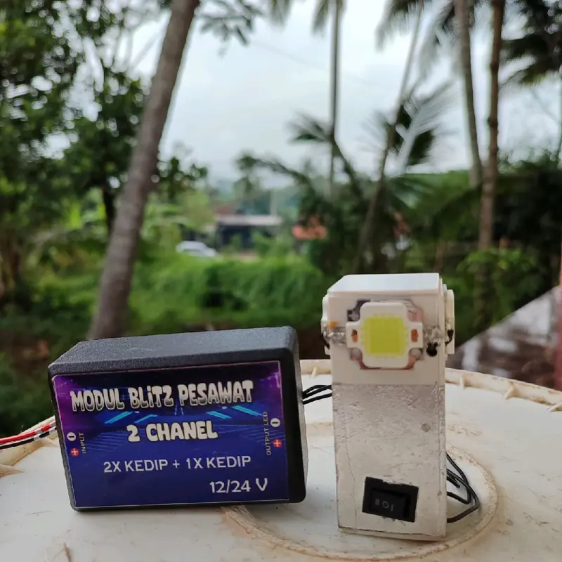 Modul Blitz Pesawat Lampu Rakitan 2x Kedip 12/24 Volt Led Control Remote Toy 2