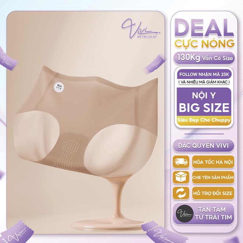  Quần lót Bigisze nữ su lạnh thông hơi mặc áo dài đồ body không lộ viền - Nội y Big size - Mã N81 