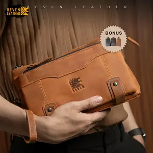 Handbag Clutch Pria Reven Lisbon Kulit Sapi Asli Tas Tangan Cowok