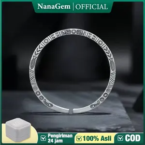 【100% Asli】Gelang Titanium Pria Gelang Totem Etnik Retro Untuk Pria Dan Wanita Gelang Keberuntungan dan Rejeki Berkah Karun Ukir Dapat Disesuaikan Hadiah Terbaik