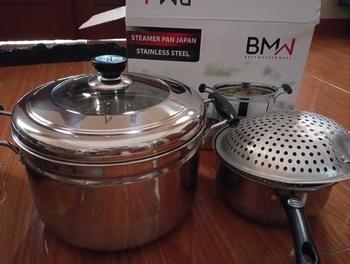 Product Review of 1 Pcs Panci Susu Stainless Steel Milk Pot Panci Sup Soup Pot Milk Pot Gagang Multifungsi Uk 20 cm from K**🌷 0