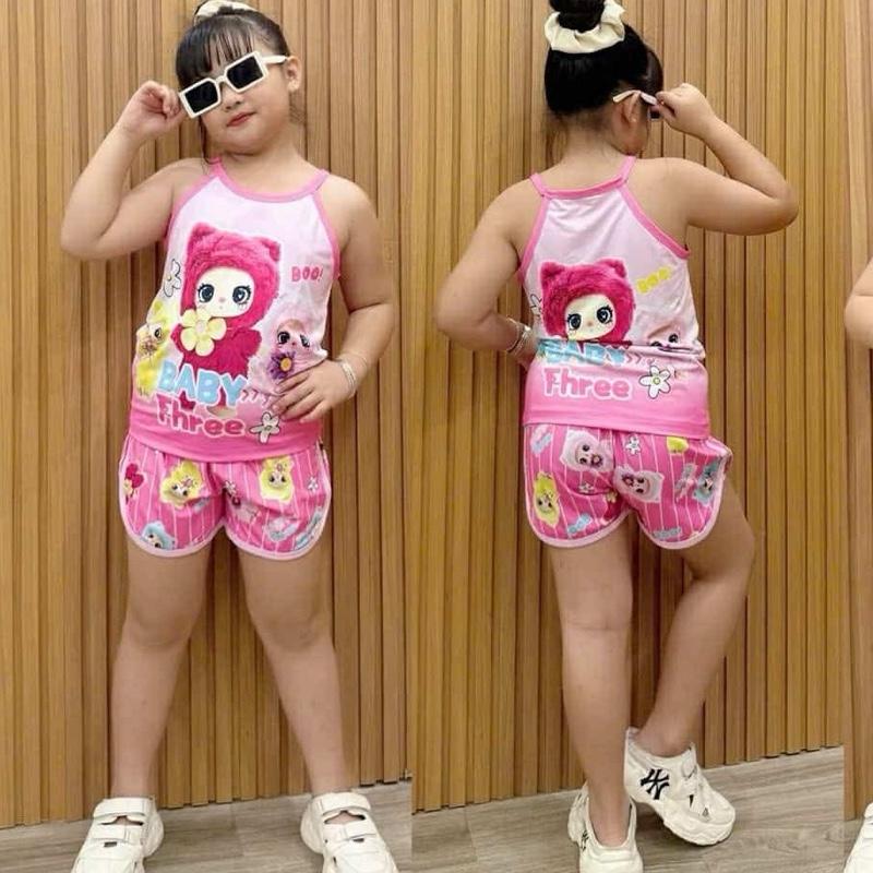(8kg tới 45kg)Bộ đồ dây yếm quần đùi bé gái, chất thun lạnh hoạ tiết 3D xinh xắn dễ thương, bé mặc đẹp, xinh , thoải mái, mát mẻ, hàng ko xù lông và ra màu áo  ngủ áo  ngủ capybara đồ  ngủ labubu đồ  tết quần  áo