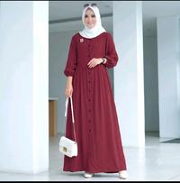 Gambar Gamis Wanita Long Dress Jumbo Busui Fashion Crinkle Airflow Bahan Halus Adem Nyaman untuk Ibu Menyusui dengan Kancing Atas Hidup dan Saku Sisi Kanan dari Asyfa Shop BDG_NEW Kab. Bandung 5 Tokopedia