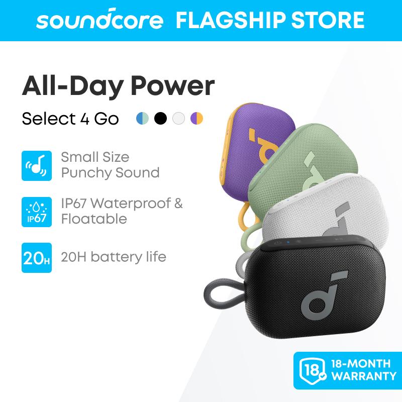   soundcore by Anker  Loa Bluetooth Soundcore by Anker Select 4 Go loa mini di động thời gian sử dụng lên đến 20 giờ chống nước và bụi chuẩn IP67 nổi trên mặt nước âm thanh mạnh mẽ phù hợp dùng trong nhà lẫn ngoài trời và cho các chuyến đi 