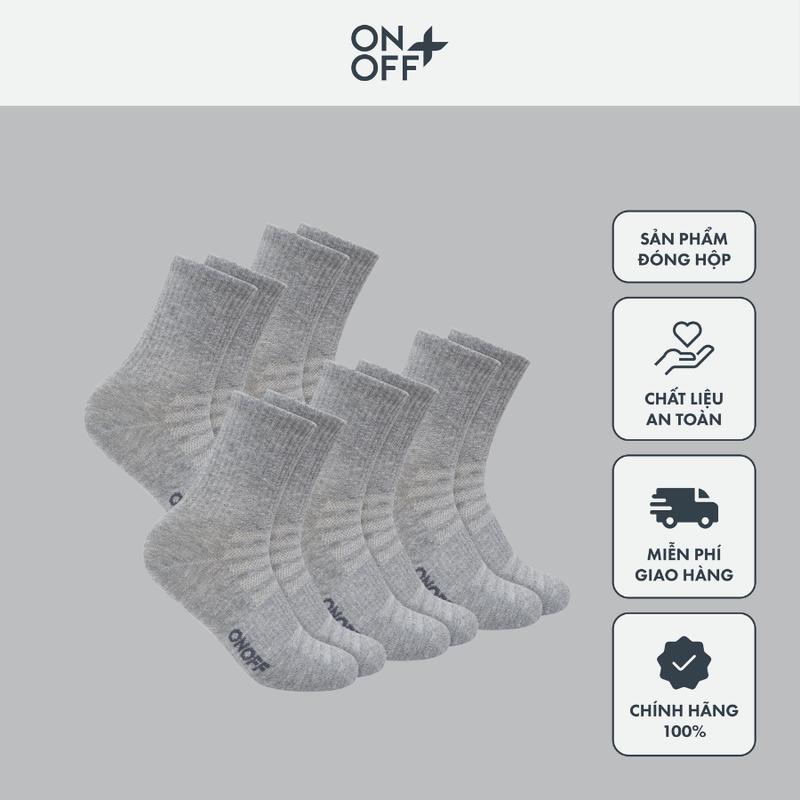Pack 5 tất nam cổ trung tiện lợi chất liệu cotton ONOFF - 18AQ24A212
