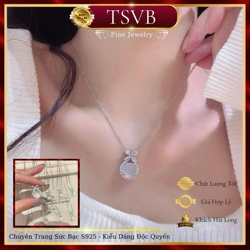 Dây chuyền BẠCH NGUYỆT QUANG S925 thiết kế sang trọng, quý phái cho nữ, dây dài tiêu chuẩn 4 tất 5