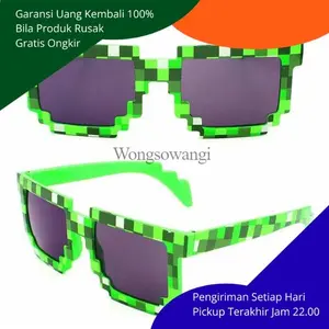 Ori Kacamata Anak Model Pixel Minecraft Mosaics UV400 - 088 - Putih Aksesoris Fashion