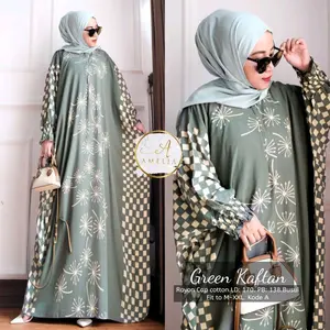 Kaftan Wanita LD 180 Jumbo Busui Resleting Depan Bahan Rayon Premium Motif Navilda