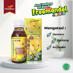 Madu Freemandel Kids 125 ml - Mengatasi Masalah Amandel Demam Herbal Syrup - Botol, Sirup, Diet, Honey