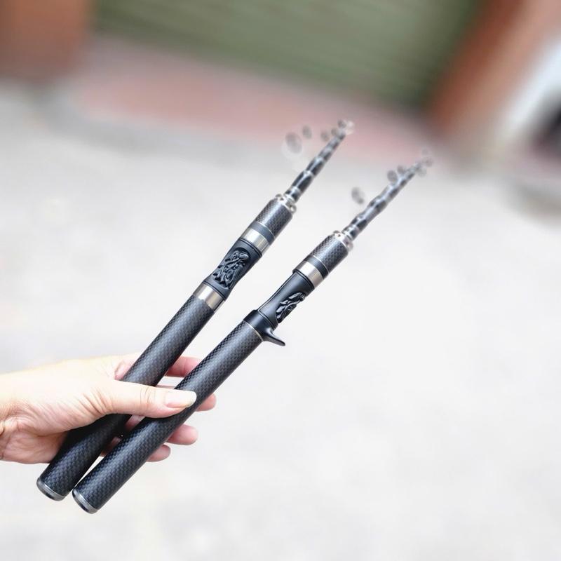 Cần rút thu gọn Mini Black V5 thu gọn 40cm độ cứng ML thích hợp cất cốp xe ,mang đi du lịch chuyên câu lure có cả cần đứng và cần cau ngang câulure